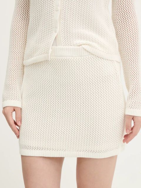 Abercrombie & Fitch spódnica bawełniana kolor beżowy mini ołówkowa KI143-5075