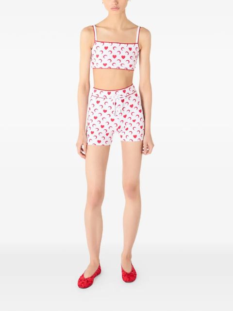 Marine Serre heart moon-print bra - White