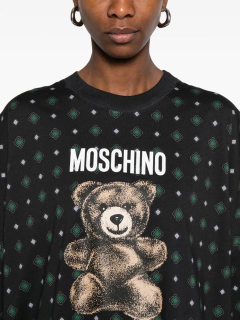 Moschino bear-print mini dress - Black