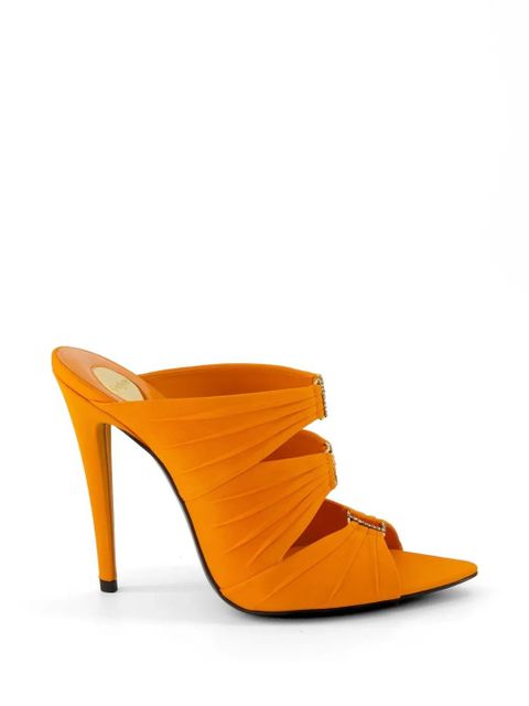 Saint Laurent EMILIE satin crepe mules - Orange - zdjęcie produktu nr 1