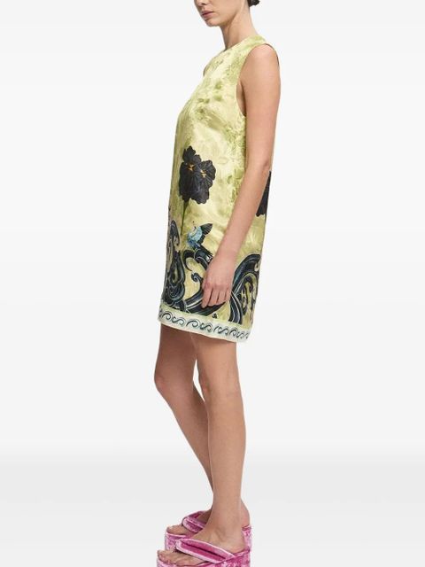 ALEMAIS Rochester floral-print shift mini dress - Green