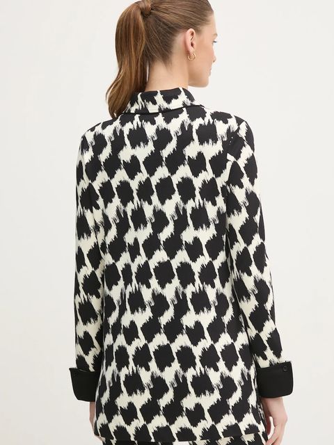 DIANE VON FURSTENBERG koszula damska kolor czarny regular z kołnierzykiem klasycznym DVFBL4S015