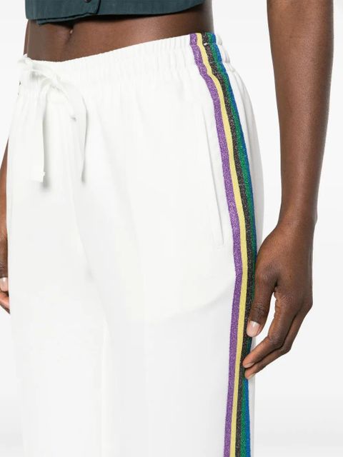 Zadig&Voltaire Pomy stripe-detail crepe trousers - White