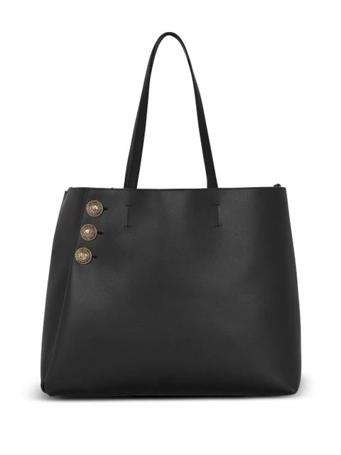 Balmain Emblème leather tote bag - Black