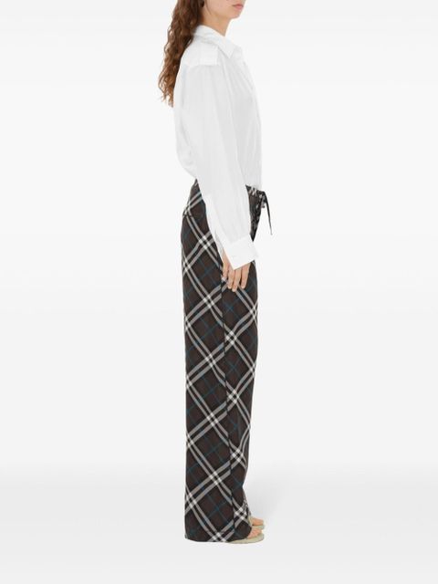 Burberry check-pattern silk trousers - Brown