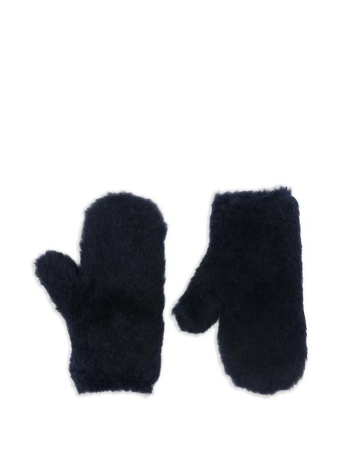 Max Mara teddy-textured gloves - Blue - zdjęcie produktu nr 2