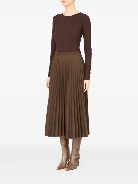 MM6 Maison Margiela A-line midi pleated skirt - Brown