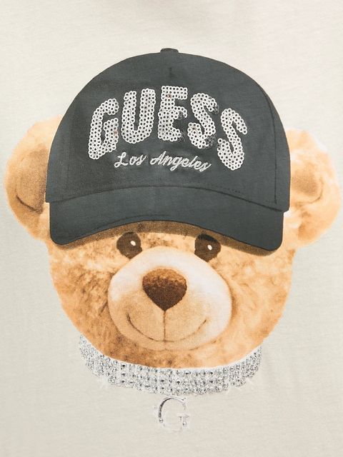Guess t-shirt bawełniany TEDDY BEAR damski kolor beżowy V5BI09 I3Z14