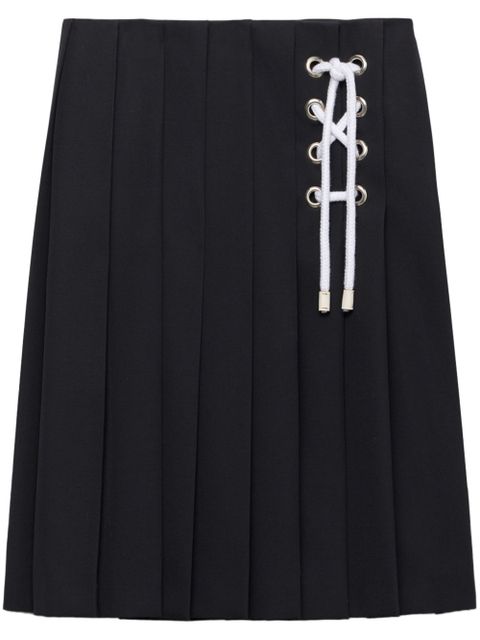 Prada pleated gabardine midi skirt - Blue - zdjęcie produktu nr 1