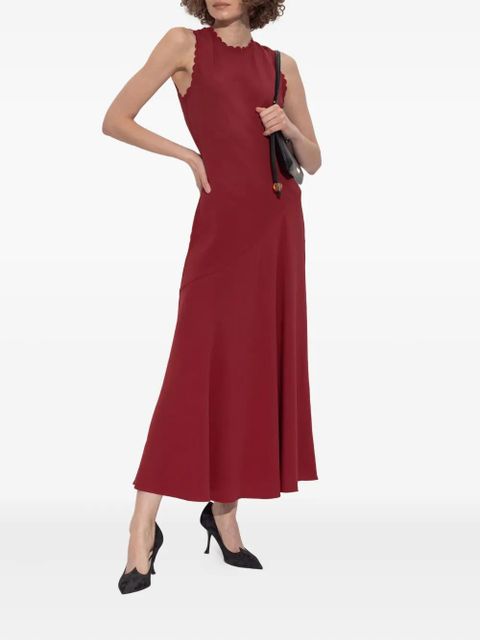 Ulla Johnson scallop-trim midi dress - Red - zdjęcie produktu nr 2