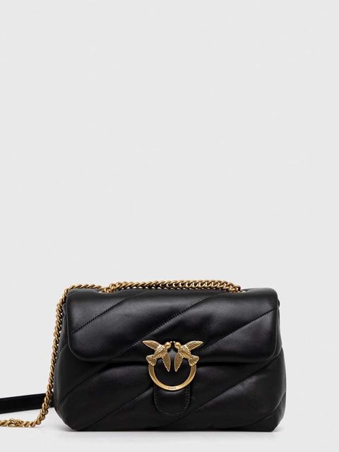 Pinko torebka skórzana kolor czarny 100038.A0F2 - zdjęcie produktu nr 1