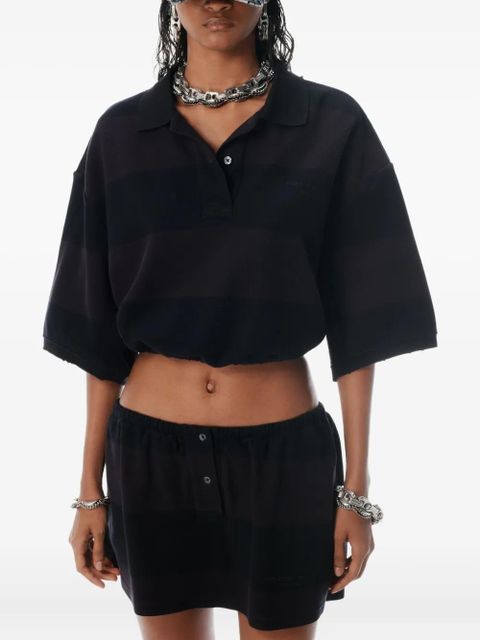 Alexander Wang cropped polo shirt - Black