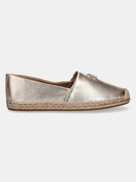 Tommy Hilfiger espadryle skórzane TH LOGO METALLIC LEATHER ESPAD kolor złoty FW0FW08652