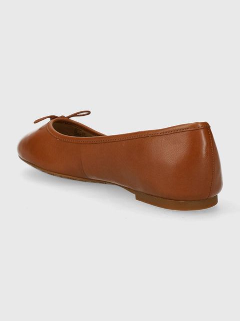 Lauren Ralph Lauren baleriny skórzane Jayna kolor brązowy 802940603002