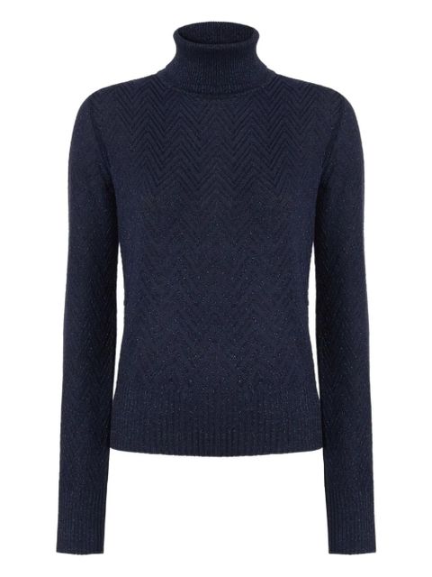 Missoni chevron-pattern turtleneck sweater - Blue - zdjęcie produktu nr 1