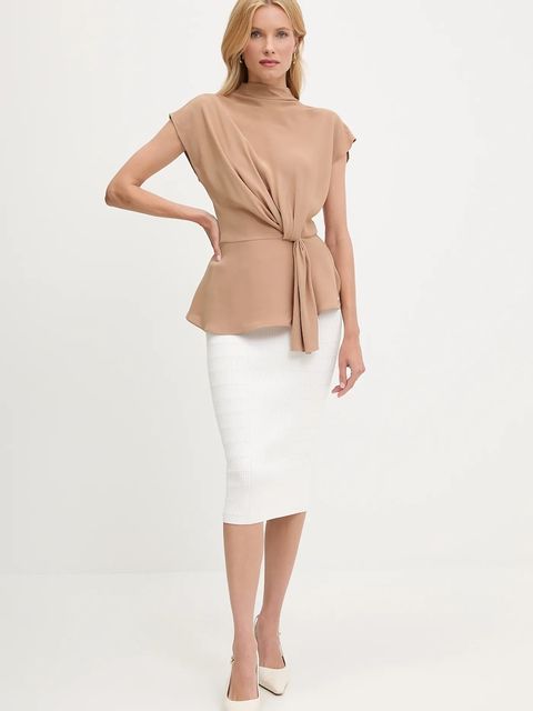 Karl Lagerfeld bluzka damska kolor zielony gładka A3W11017