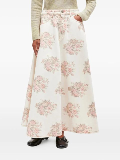 GANNI floral-print maxi skirt - Neutrals - zdjęcie produktu nr 2