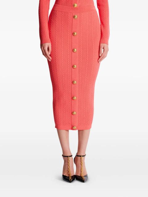 Balmain cable-knit skirt - Pink