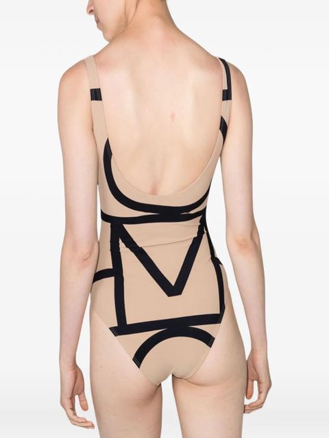 TOTEME monogram swimsuit - Neutrals