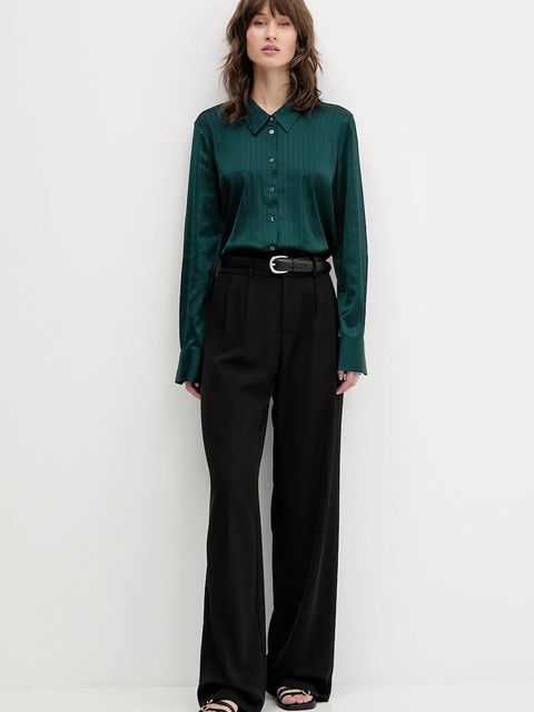 HUGO koszula damska kolor zielony regular z kołnierzykiem klasycznym 50548421 - zdjęcie produktu nr 2