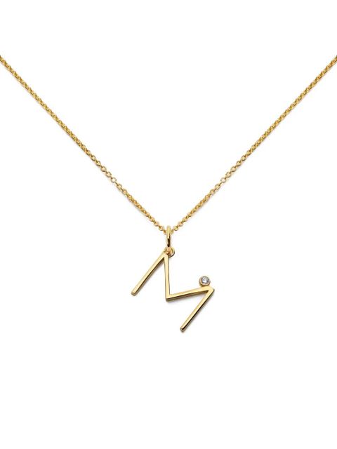 Monica Vinader solitaire diamond initial M pendant - Gold - zdjęcie produktu nr 2