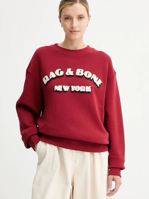 Rag & Bone bluza damska kolor czerwony z aplikacją RE0E25FT3VW - zdjęcie produktu nr 1