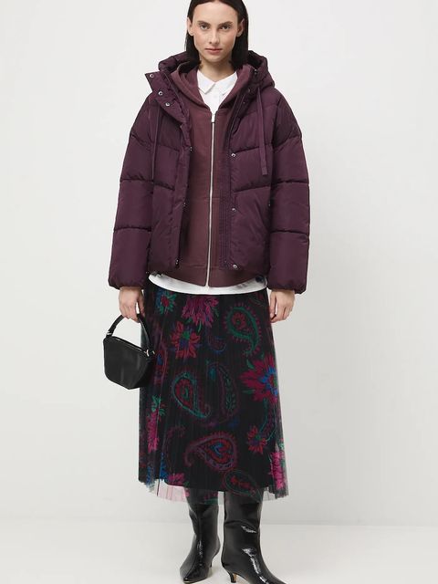 Medicine kurtka damska kolor bordowy zimowa oversize - zdjęcie produktu nr 2