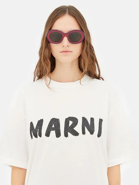 Marni okulary przeciwsłoneczne Ulawun Vulcano Bordeaux damskie kolor bordowy EYMRN00024.002.YAL - zdjęcie produktu nr 1