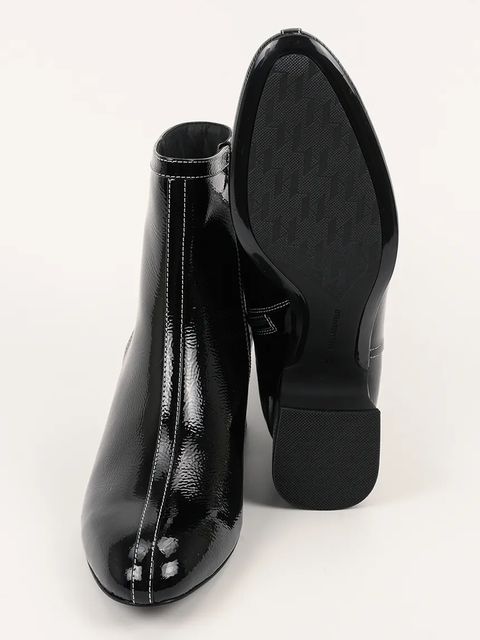 Karl Lagerfeld botki skórzane BONNIE damskie kolor czarny na słupku KL30351