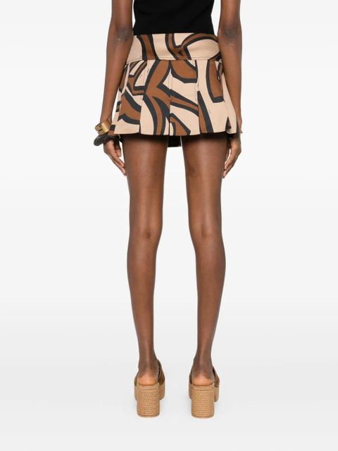 PUCCI graphic-print pleated mini skirt - Neutrals