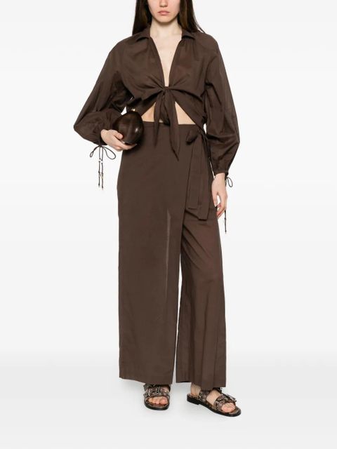 TWINSET wrap-front wide-leg trousers - Brown - zdjęcie produktu nr 2