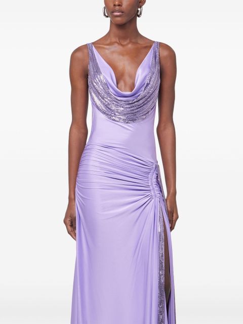 Rabanne chainmail-detailing maxi dress - Purple