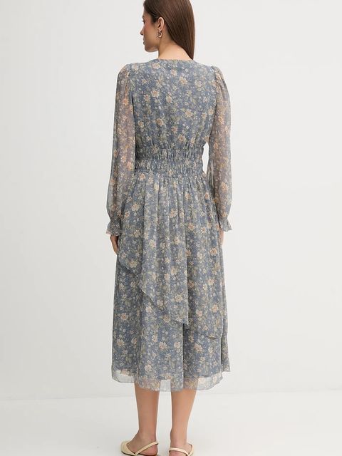 Pepe Jeans sukienka kolor niebieski midi rozkloszowana PL9537692