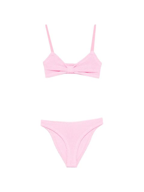 Hunza G crinkle-effect bow-detail bikini - Pink - zdjęcie produktu nr 1