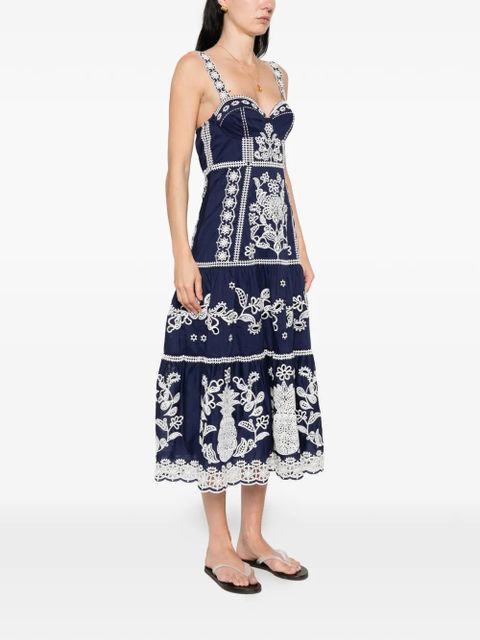 FARM Rio Richelieu midi dress - Blue