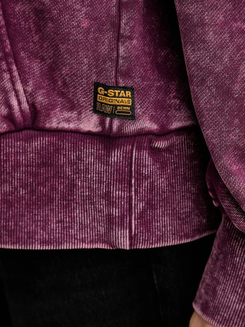 G-Star bluza bawełniana damska kolor bordowy gładka D27173.D969