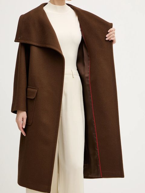 MAX&Co. płaszcz wełniany kolor brązowy 2526016014200