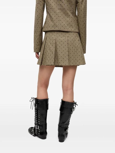 GANNI check-print mini skirt - Neutrals