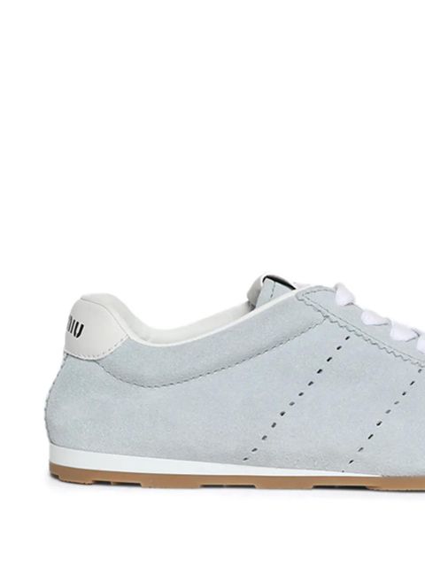 Miu Miu lace-up suede sneakers - Blue