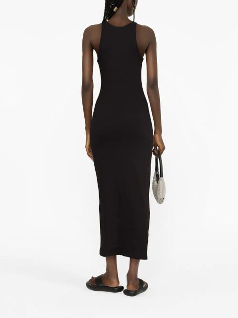 Blumarine logo-embroidered long dress - Black