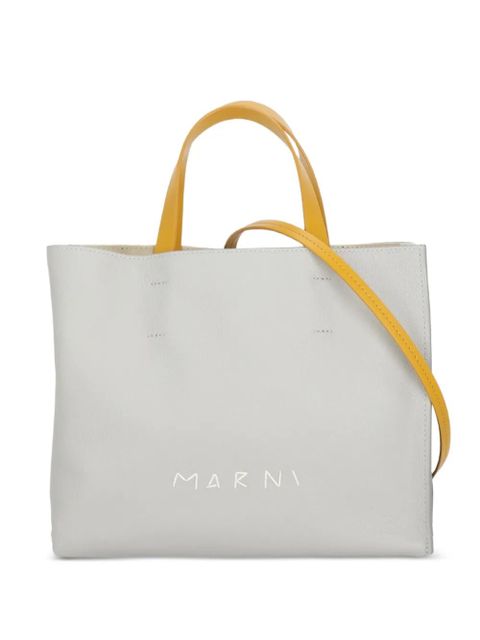Marni Museo Soft colourblock leather tote bag - Grey - zdjęcie produktu nr 1