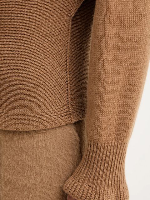 Twinset sweter z dodatkiem wełny damski kolor brązowy lekki 252TT3353