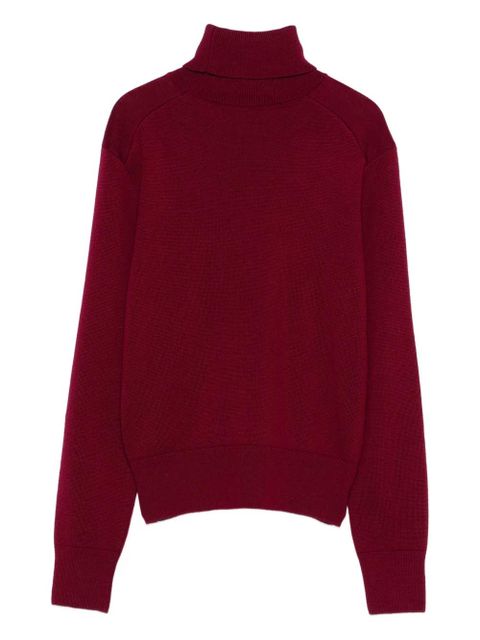 AMI Paris heart-logo turtleneck sweater - Red
