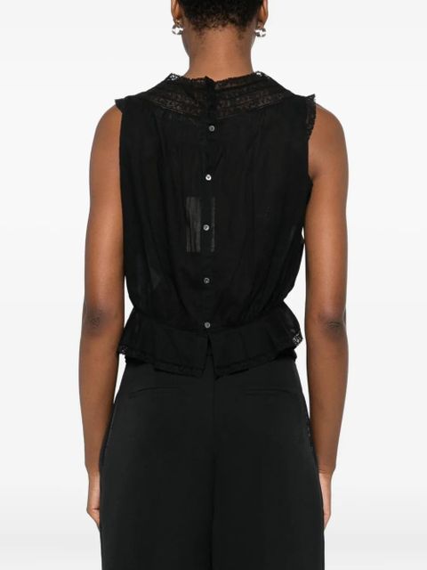 DÔEN Lilibet lace-trimmed sleeveless top - Black