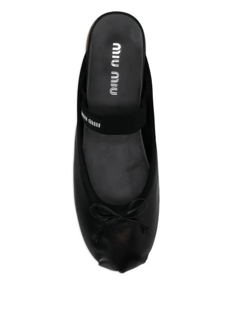 Miu Miu bow-detail mules - Black