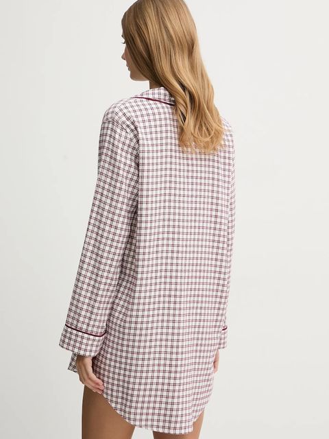 Tommy Hilfiger koszula nocna damska kolor bordowy bawełniana UW0UW06147