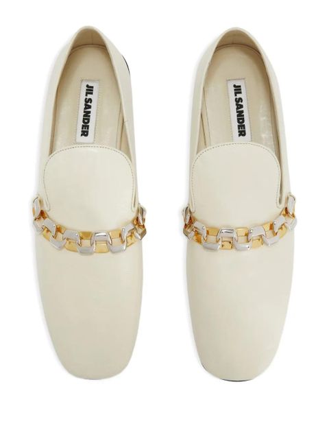 Jil Sander leather loafers - White