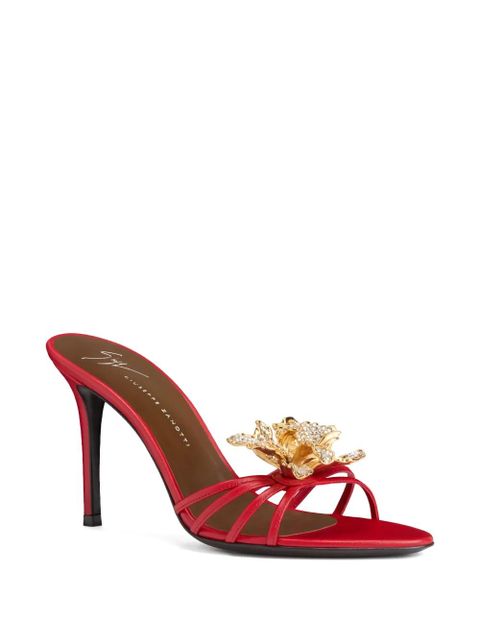 Giuseppe Zanotti Orchid Crystal open-toe crystal grain sandals - Red - zdjęcie produktu nr 2