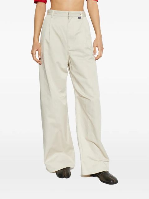 MM6 Maison Margiela pleated wide-leg trousers - Neutrals