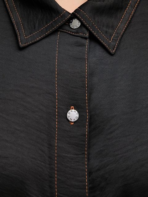 Dkny koszula damska kolor czarny relaxed z kołnierzykiem klasycznym P5EM7B93